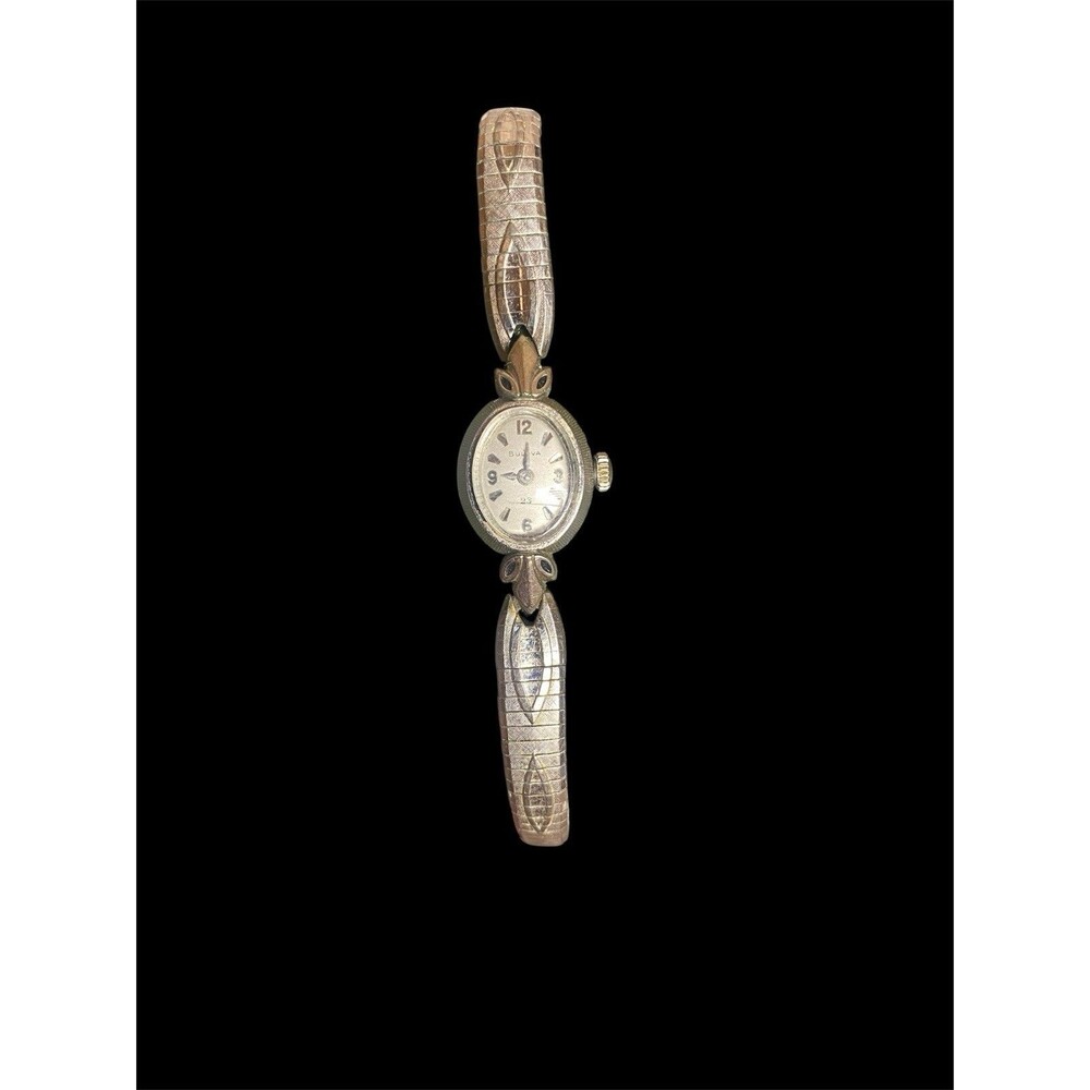 Bulova 10KGF Gold Filled Ladies Art Deco Vintage Wristwatch Oval Dainty